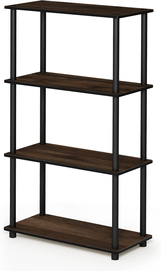 Furinno Turn-N-Tube 4-Tier Multipurpose Shelf Display Rack, Round Tubes by Furinno-FitsYourSpaceFitsYourBudget