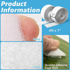 Art3d 4ft x 1 in. Hook and Loop Rolls Sticky Back, Double-Sided Command - Image 2