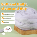 3.53oz Wool Roving, Fiber Roving Wool Top, Needle Felting Supplies, Pure Wools - Image 3