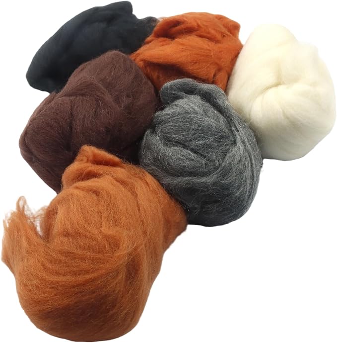 Needle Felting Wool Set, 8 Colors, 2.8 Oz Total, Roving Yarn, DIY Hand Spinning - Image 5