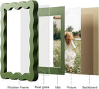 4x6 Picture Frame with Mat for 3.5x5, Wavy Edge Wooden Real Glass Photo Frame - Image 6