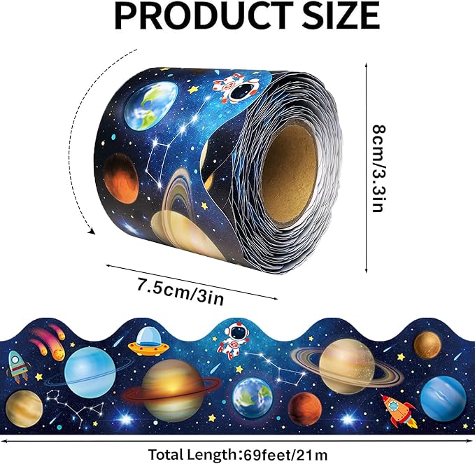 69Ft Outer Space Theme Bulletin Board Borders Galaxy Bulletin Board Border Star - Image 2