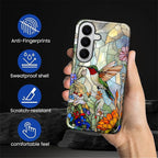 for Samsung Galaxy S26 Case, Hummingbird Wildflower Stained Glass Pattern - Image 5