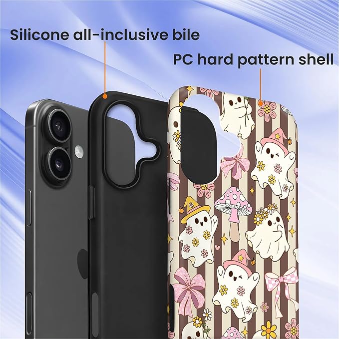 Case for iPhone 16, Scratch Resistant Hybrid Double Layer Hard Shell，Cute - Image 2