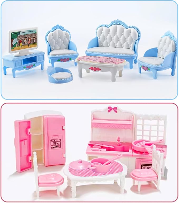 35 Pcs Dollhouse Furniture Accessories Set Mini House Furniture Small Dollhouse - Image 3