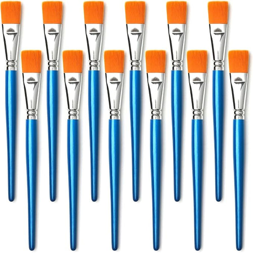 1 inch Flat Paint Brushes for Acrylic Painting, 12 Pieces Large Synthetic Paint by GACDR