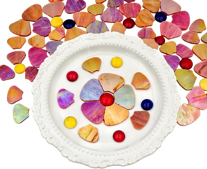Esweny 12 Flower Stained Glass Mosaic Tiles - Image 7