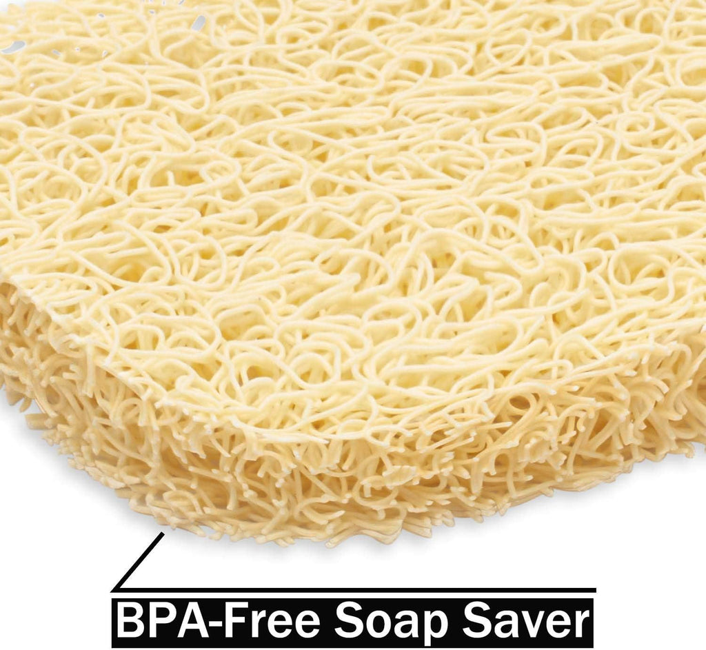 Soap Dish Stainless Steel Bar Soap Holder for Shower Bathroom, Self-draining Soap Dishes Sponge Holder for Kitchen Sink Easy Cleaning Quick Dry with Beige Soap Saver