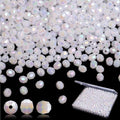 BONNY BOXX 1000pcs 6mm Acrylic Faceted Round Crystal Beads White AB Loose by BONNY+BOXX