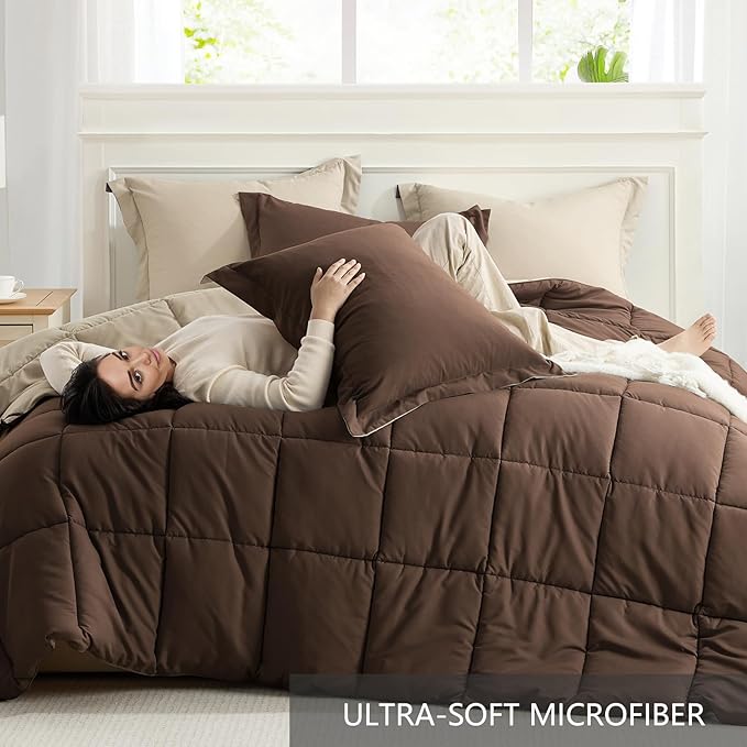 Homelike Moment California King Comforter Set Brown, Cal King Comforter Set - Image 5