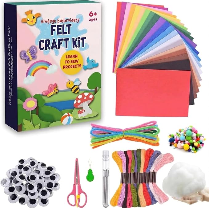 Felt Sewing Craft Kit, decorations by VINTAGEEMBROIDERYVE