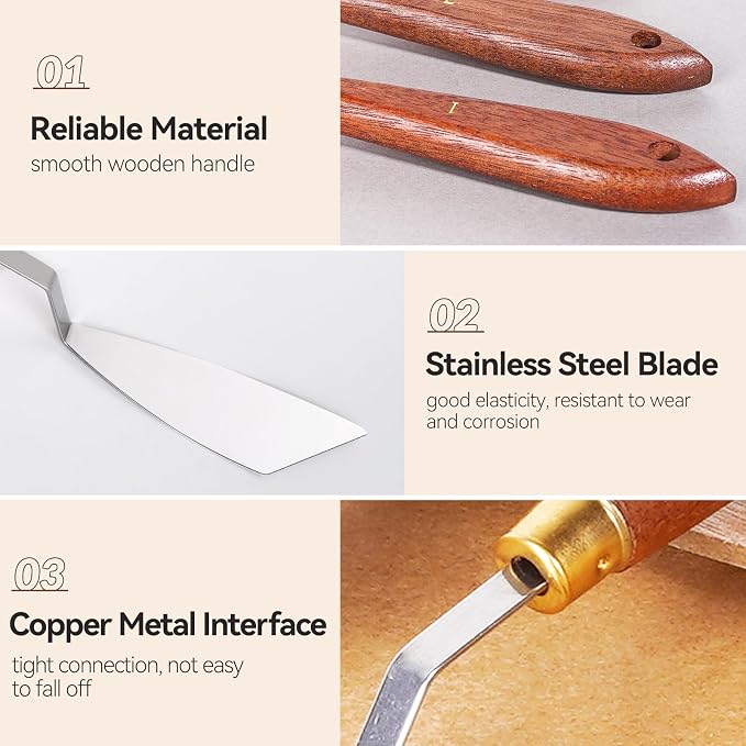 2 Pieces Palette Knife Set Stainless Steel Spatula palette knife - Image 2