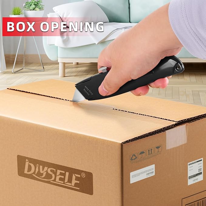 DIYSELF 30 Pack Box Cutter Heavy Duty Aluminium Shell Utility Knife | SK5 Steel - Image 2