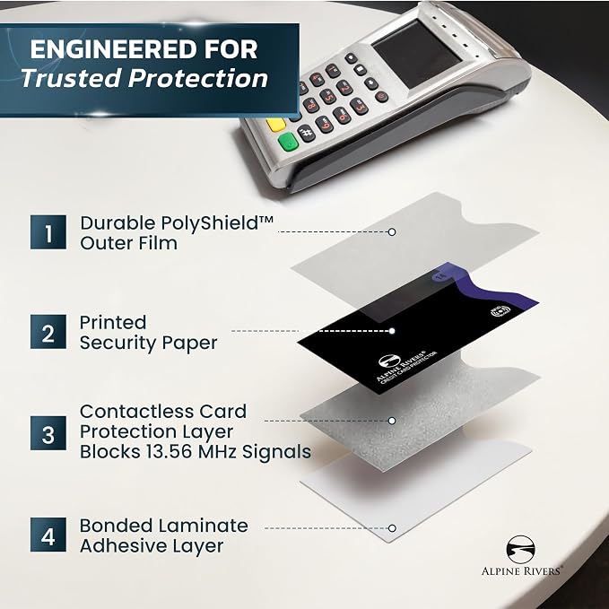 Alpine Rivers RFID Blocking Sleeves, Credit Card Protector, Passport Sleeve | - Image 4