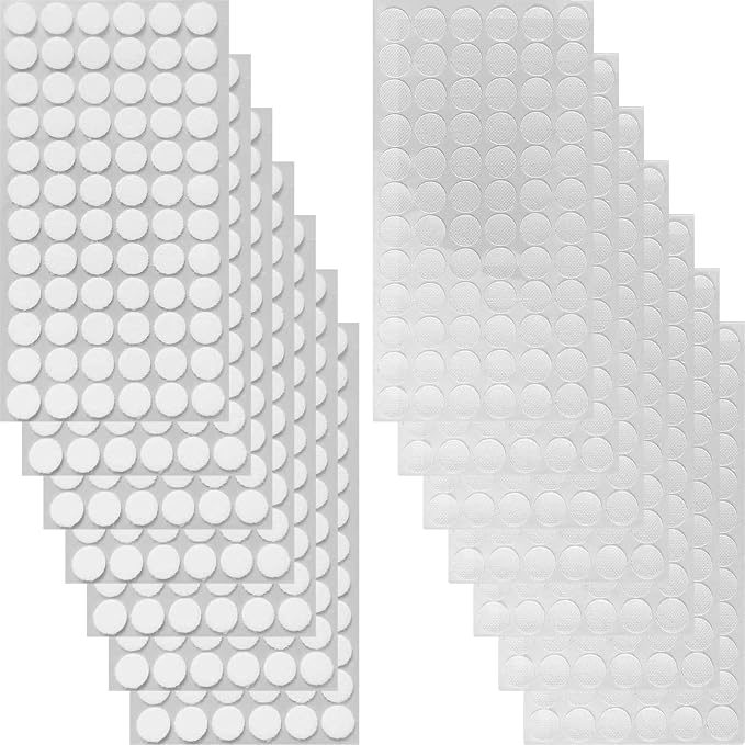 Self Adhesive Dots, Strong Adhesive 1400pcs 0.59" Diameter Sticky Back Nylon by RenaChris