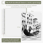 SuFly Spiral Bound Sketchbook 8x10, 100 Sheets Hardcover Sketch Books, - Image 2