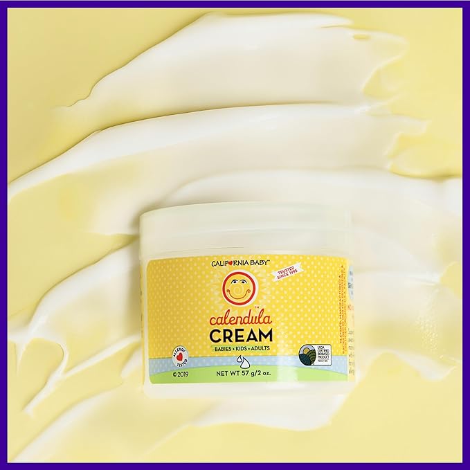 California Baby Calendula Cream | 100% Plant-Based Moisturizer | Lavender Baby Lotion | Face Moisturizer For Dry Skin | Hypoallergenic | 6 oz / 170g