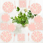 50 Guests Daisy Plates and Napkins Party Supplies Groovy Floral Party - Image 6