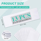 XSEINO 13 Rolls White Felt Fabric, Fit - Image 2