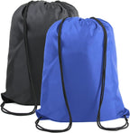 BeeGreen Black and Royal Drawstring Backpack Bags Bulk 2 Pack X-Large 22.4" L x by BeeGreen