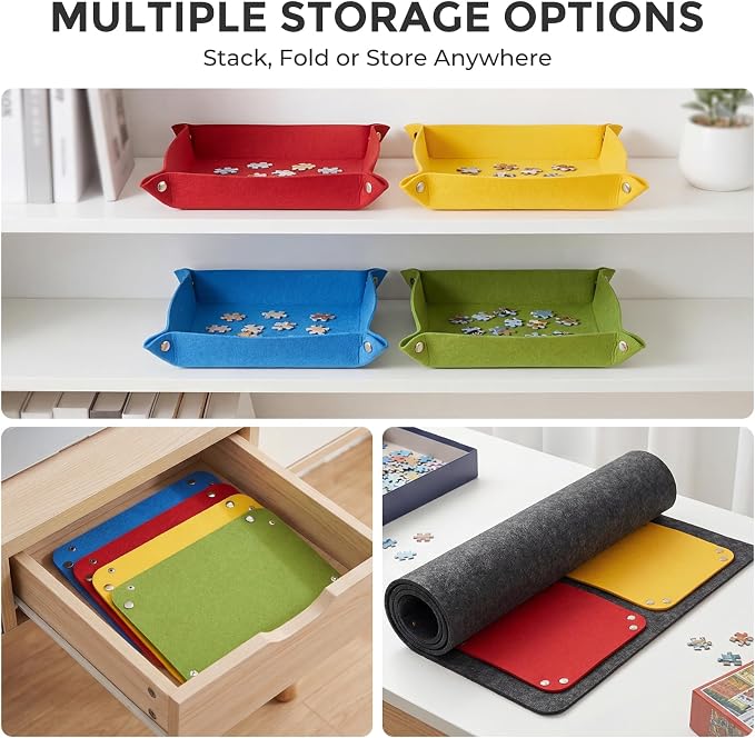 6PCS Large Puzzle Sorting Trays 11.8" x 9.2", Stackable Puzzle Organizer - Image 6