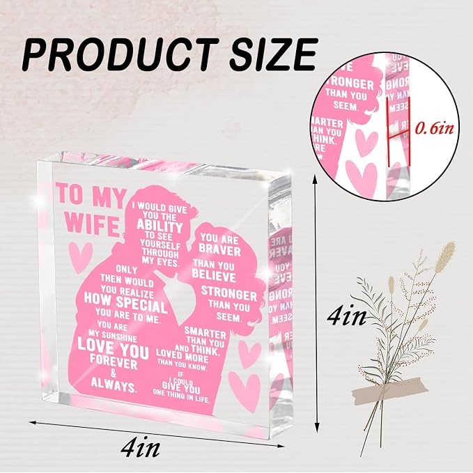 To My Wife Gift from Husband, Heartfelt Romantic Love Plaque, Anniversary and - Image 2