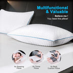 VVZ Cooling Bed Pillows Queen Size Set of 4, Shredded Memory Foam Pillows Cool - Image 7