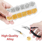 1200 Pcs Jump Rings for Jewelry Making Supplies, Necklace Repair Kit - Image 3