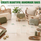 Set of 3 Purse Bag Pattern Template, 3 Versatile Sizes Clear Handbag Stencils - Image 5