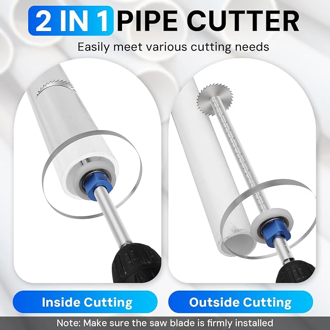 PVC Pipe Internal Cutter Set – 360° Rotating Cutter, adjustable depth gauge - Image 5