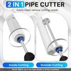 PVC Pipe Internal Cutter Set – 360° Rotating Cutter, adjustable depth gauge - Image 5