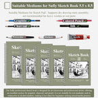 SuFly Small Sketchbook, Sketch Book 5.5 X 8.5, 100 Sheets Artist Sketch Pad - Image 5