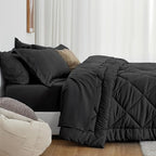 Love's cabin California King Comforter Set Black, 7 Pieces California King Bed - Image 8