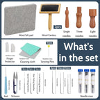 SOCNITC Needle Felting Kit Tools, Wooden Wool Carders, Felt Kit Supplies - Image 6