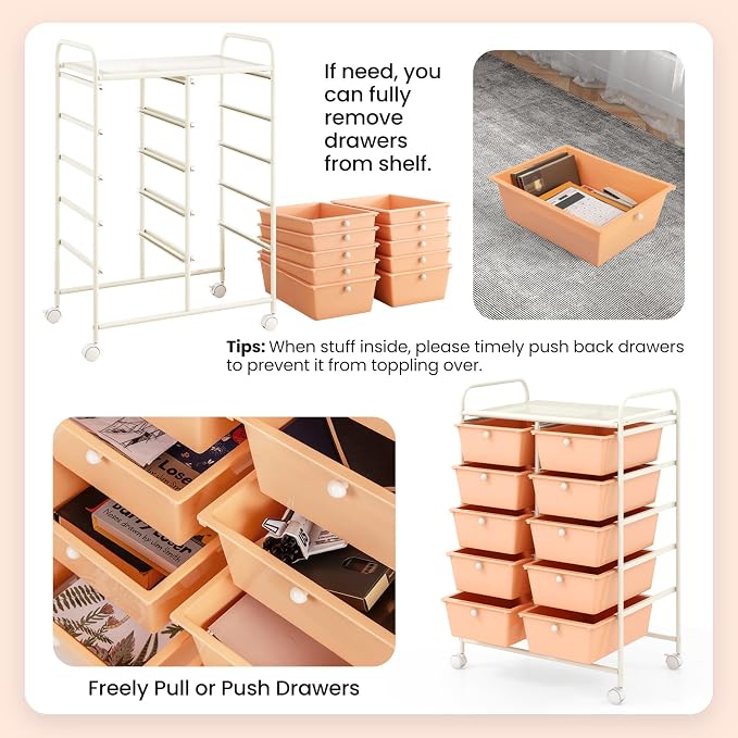 BECOMFORT 10-Drawer Rolling Cart - Image 4