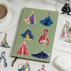 PET Transparent Princess Gown Stickers, Colorful Ball Gown Stickers Gift - Image 5