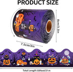 69Ft Halloween Bulletin Board Border Bat Ghost Pumpkin Cat Cobweb Funny - Image 2