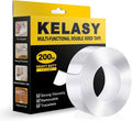 Kelasy Extra Large Double Sided Tape Heavy Duty, 1.2" x 200", Nano Adhesive by KELASY