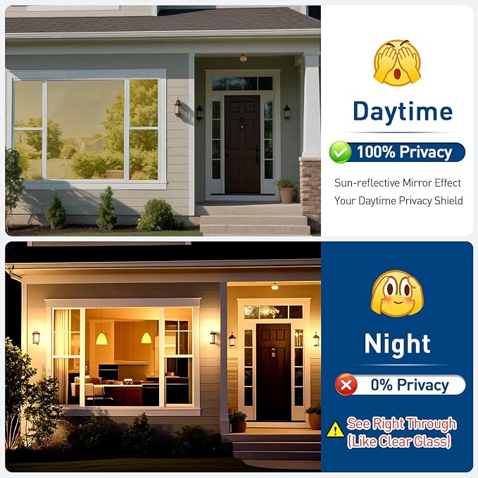 Coavas Window Privacy Film Daytime See Out Not in, 91% UV Blocking Heat Control - Image 5