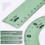 Mr. Pen- Metal Geometry Kit, 4 Pack, 45° & 30°/60° Set Squares | 6" Protractor - Image 4