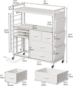 VENNQD Large Craft Organizer and Storage Rolling Cart Compatible - Image 3
