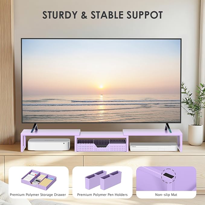 OPNICE Desk Organizers and Accessories, Dual Monitor Stand Riser - Image 8