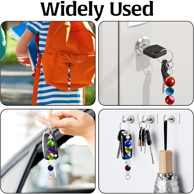50pcs Beadable Keychains DIY Set, Metal Sliver Blank Keychains Bars Charmful - Image 7