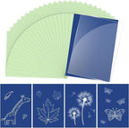 Cyanotype Kit with 30 Sheets Sun Print Paper & Acrylic Panel, 5.8 x 8.3 IN | by Prudiut