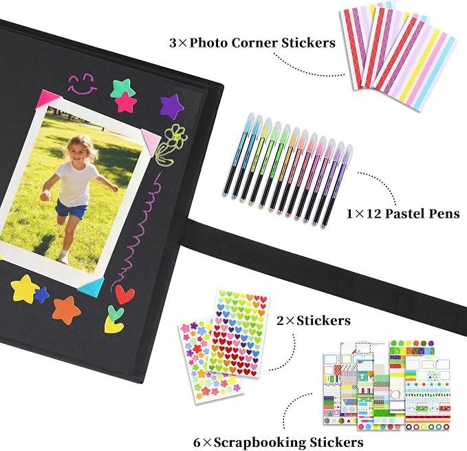Vienrose Scrapbook Album 80 Pages, DIY Photo Album - Image 4