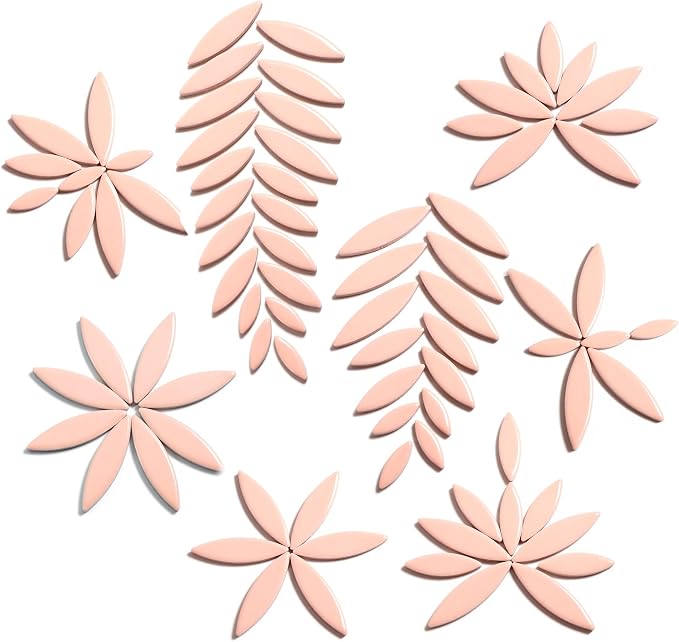Yoption Petal Mosaic Tiles for Crafts, 200g Flower Leaf Ceramic Tiles Pieces - Image 2