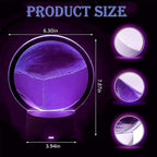 3DMoving Sand Art, 360° Rotating Hourglass Decoration table lamp, 7 Color - Image 3