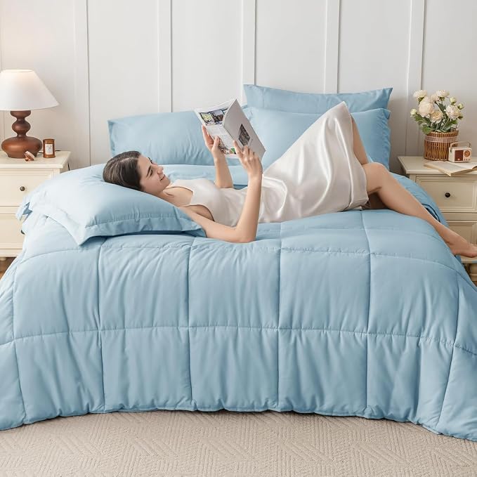 JOLLYVOGUE Twin Comforter Set, Ultra-Soft Bed in a Bag Twin Size 5 Pieces - Image 6