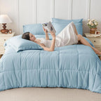 JOLLYVOGUE Twin Comforter Set, Ultra-Soft Bed in a Bag Twin Size 5 Pieces - Image 6