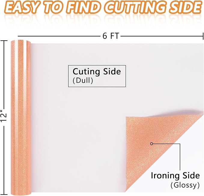 ​TORC Blush Glitter HTV Blush Heat Transfer Vinyl HTV Rolls - Image 3
